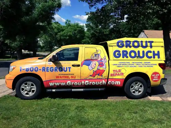 Grout Grouch wrapped pickup truck