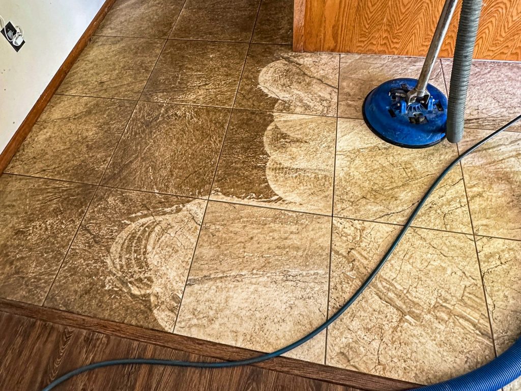 Tile and grout floor cleaning